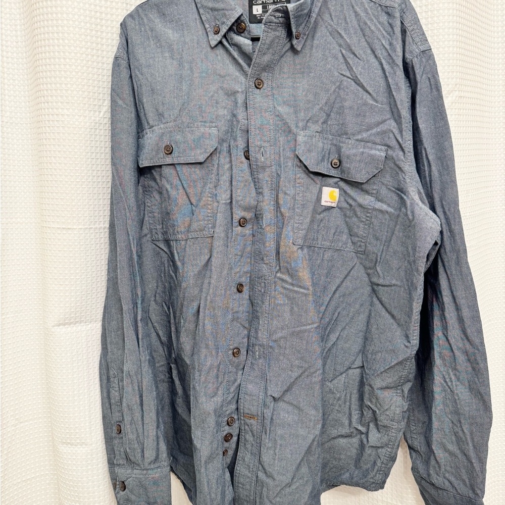 Carhartt Men's Denim Blue Button Up